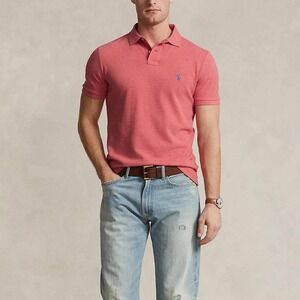 Polo Ralph Lauren Classic Fit Pink Cotton Short Sleeve Polo Shirt‎ Men's L